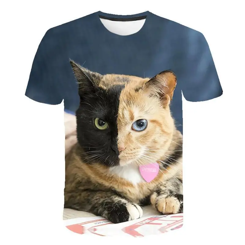 New Casual Street Style Men's And Women's Tops 3d Cat Digital Printing T-shirt Fashion Sports Breathable Light Clothing - Image 2