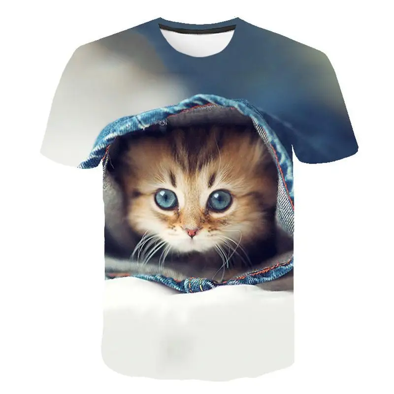 New Casual Street Style Men's And Women's Tops 3d Cat Digital Printing T-shirt Fashion Sports Breathable Light Clothing - Image 6