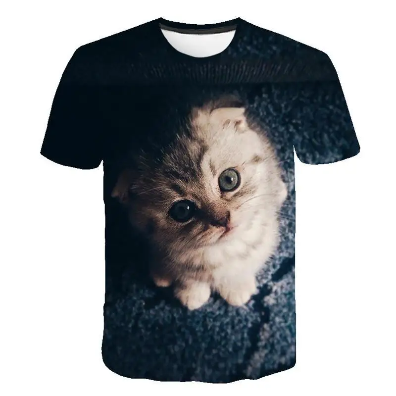 New Casual Street Style Men's And Women's Tops 3d Cat Digital Printing T-shirt Fashion Sports Breathable Light Clothing - Image 4